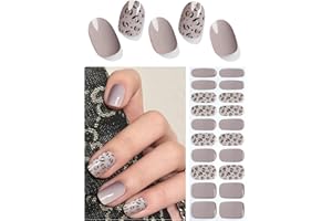 Wahrshei Pegatinas de Gel | Leopardo Pegatinas Uñas Gel | 20 Pcs Gel Semicurado de Pegatinas | Adhesivos para Uñas de Gel, Envolturas de Esmalte de Gel para Uñas