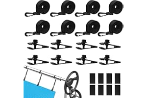 Rwbimti 8 er Haltebänder & Klammern Set für Pool Aufroller Aufrollvorrichtung,Speziell für Pool Aufrol Aufrollvorrichtung,Poolaufroller für Solarabdeckung, Poolfolie Aufroller, Poolplane Aufroller
