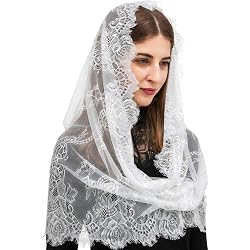 Voile Église Dentelle JIAHG - Châle Femme Mariage Cérémonie