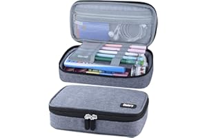 Chelory Pencil Case Large Capacity Pencil Cases Bag for Boys Girls Teens, Big Storage Pen Pouch Holder Desk Organiser for Stationery Office Supplies Middle High School Student Makeup Bag Adult, Grey