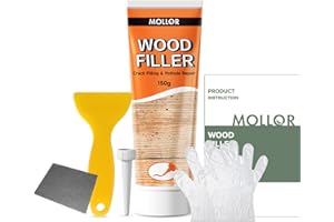 MOLLOR Allzweck-Holzspachtel, 150.0 g weißer Holzkitt Reparatur für Löcher, schnelle Wiederherstellung von gebrochenen und defekten Holzmöbeln, Türrahmen-Reparatur-Set, fleckig