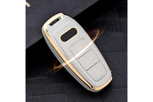 OATSBASF Etui na kluczyki odpowiednie do Audi, etui na kluczyki samochodowe do A6L, A6, A7, A8, Q7, Q8, E-Tron 2019/2020, silikonowe etui ochronne TPU (białe JB-białe)