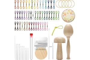 Windspeed Stopfeier Stopfpilz für Socken, Darner Egg Kit enthält 14 Haken, kleine, kleine Weben, Stopfwebstuhl, 9 große Öhrnadeln, 50 Farben, Stopfgarn für Heimwerker, Handwerk, Heimnähpflege