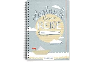 ‎EINE DER GUTEN Eine der Guten Reisetagebuch - Logbuch einer Reise - Tagebuch zum Schreiben mit Wetter-, Stimmungs- und Zitatfeldern, blau, dotted, A5