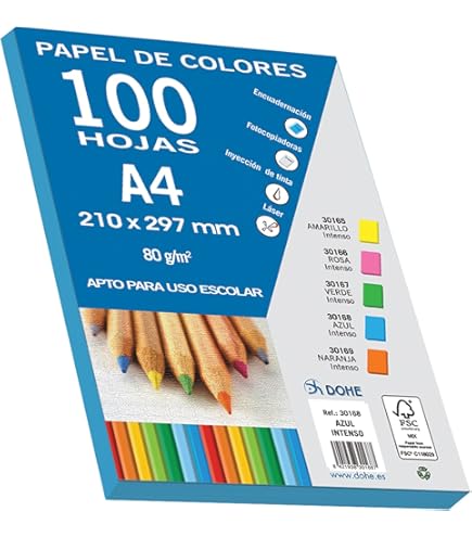 Carta Colorata A4 Blu 80g/m² - Confezione Da 50 Fogli Per Ufficio E Artigianato - Foto 3