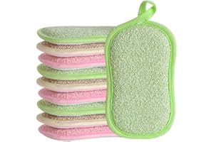 CVDYWDJIE 10 Paños De Esponja De Doble Cara, Esponjas De Limpieza para Lavavajillas, Paños De Limpieza De Esponja Reutilizables, Limpiador De Platos De Cocina