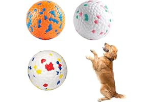 badaren 3 Pezzi Palla Giocattolo per Cani, Palla per Cani Indistruttibile, Palla Cane Elevata Elasticità, Giocattolo da Masticare per Animali Domestici Media e Piccoli- 6,3cm Diametro