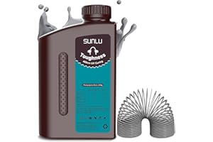 SUNLU High Toughness 3D Printer Resin, Enhanced Flexible 3D Printing Photopolymer Resin, 405nm UV Fast Curing 3D Resin for Most LCD DLP SLA Resin 3D Printers, Bendable and not Brittle, 1KG Grey