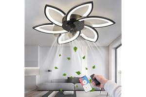 ‎RRBEST RRBEST LED Deckenventilator mit Beleuchtung,Kreativität 6 Flammige,Leise Dimmbar Lüfterlicht Deckenleuchte mit Fernbedienung Und APP Steuerung