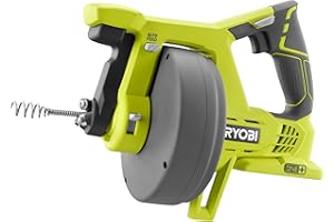 RYOBI 18 V ONE+ Akku-Rohrreinigungsgerät R18DA-0 (Kabeldurchmesser 6 mm, Aufsatzspirale: Ø 15 mm, Spirallänge 7,6m, min/max. Rohr-Ø 19/55 mm, Leerlaufdrehzahl 600 min-1,ohne Akku und Ladegerät)