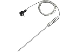 RÖSLE rostfritt stål ersättning mätgivare för BBQ kärntemperaturmätare, rostfritt stål 18/10, kabellängd 1 m, uni, silverfärg