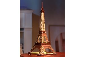 ROBOTIME Architecture Paris Wieża Eiffla, drewniane puzzle 3D ze światłami, zestaw modelarski, 164 części, wysokość 53 cm, drewniane puzzle, prezenty dla dorosłych i dzieci