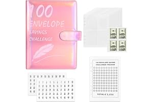 CUINIUNAID Sparbuch für Geld Challenge 100 Envelope Challenge Binder A5 Fun Way to Save €5,050, 100 Envelope Saving Challenge Geldsparmappe Geldsparen Spar Challenge Geld Sparen Challenge Sparchallenge Budgeting