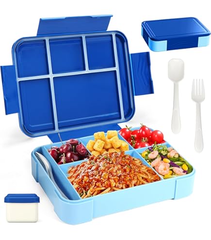 Boîte à Lunch 1300 Ml, étanche, Boîte à Lunch Pour Enfants Avec 5 Compartiments Et Set