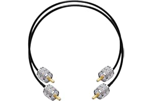 TUOLNK PL-259 Jumper Cable RG58 UHF Macho a Macho CB Radio Cable Coaxial 20 pulgadas (50cm) SO239 Cable de Extensión de Antena Wifi para Analizador de Antena de Radio HAM 2 Pack