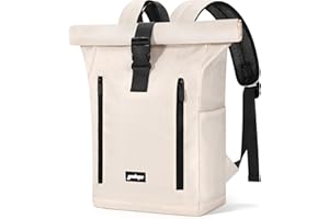 YOKGO Rucksack Damen & Herren, Rolltop Rucksack Wasserfest LaptopRucksack Schulrucksack mit 15,6" Laptopfach, Freizeitrucksack Backpack Daypack für Uni Schule Business Arbeit City Freizeit Reise