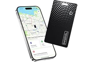 TIMU Air Tag Card Compatibile Apple Dov'è (iOS Only), 1.7 mm Slim Smart Card, IP68 Impermeabile Wallet Tracker, Bluetooth Localizzatore per Valigie, Portafoglio, Borse, Bagagli, Nero