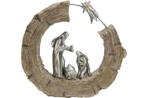 ‎GILDE GILDE Krippe modern Blockkrippe Felsen m. Josef, Maria und Baby Höhe 18 cm