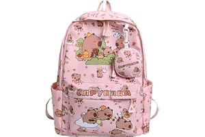 Bemonew Kawaii ryggsäck capybara ryggsäck, fashionabelt tryck stor kapacitet Kawaii med myntväska, vattentät lätt skolväska f