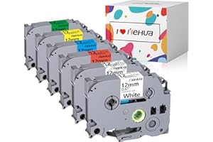 ‎HEHUA 6 x hehua Replacement for Brother P-Touch Tapes, 12 mm Label Tape for TZe231, TZe131, TZe431, TZe531, TZe631, TZe731, Laminated Tz Tape, 12 mm 0.47, Compatible with Brother P Touch H105 H107 H101c