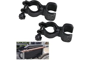 COYTEAR Walking Stick Holder, 2 Pack 360-Degree Rotating Fixed Bracket Clips Set Universal Durable Walking Accessories Stick Carrier for Elderly Walkers Wheelchairs Electric Scooters Mountain bikes