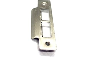 FIXITFLO Satin Strike Plates Single or Double Brushed for Mortice/Mortise Lock or Tubular Latch (Double Strike Plate)