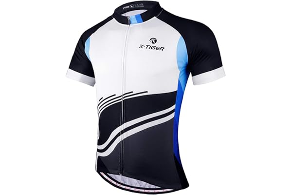 X-TIGER Maillot de Cyclisme Hommes Manches Courtes VTT Jersey Maillot de Vélo Vetement Respirant Séchage Cyclisme Tee Shirt Montagne Cycliste Été Vélo de Vetement Costume Fitness Hauts