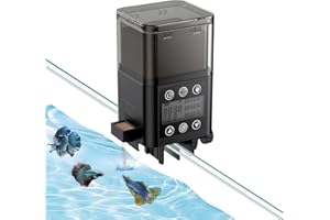 Pawfly Alimentatore automatico di pesci per acquario Alimentatore automatico di pesci con timer per acquario 320 ml Dispenser per pellet e granuli in polvere, funzionamento a batteria