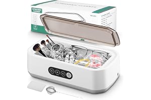 Ultraljudsrengörare 650 ml, 49 kHz, 40 W, 4 tidsinställningar | 360° rengöring för glasögon, smycken, silver och klockor; jus