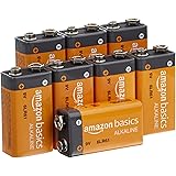 Amazon Basics - Batterie alcaline per uso quotidiano, 9V, confezione da 8 (l’aspetto potrebbe variare dall’immagine)