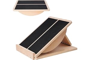 jxgzyy Wooden Slant Board Adjustable Incline Board 2 in 1 Calf Stretcher And Balance Board Squats Wedge Separable Wooden Balance Board for Relieving Pain of Plantar Fasciitis and Tight Calf
