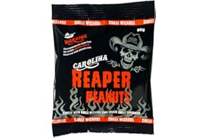 CHILLI WIZARDS Carolina Reaper Peanuts - Hot as Hell Seasoned Peanuts 80g