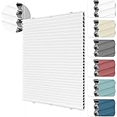 HOMEDEMO Wabenplissee Plissee ohne Bohren Klemmfix Verdunklung Thermo Zweifarbig Weiß 40 x 130cm(BxH) Faltrollo 100% Blickdic