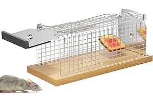 Lectorias 1 Pièce piege a Rat Cage réutilisable, piège à Souris Vivante Sensibilité Ajustable, nasse a Rats sans Tuer, Efficace Attrape Rat pour Garage, Grenier, Jardin, Maison, Cuisine