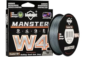 Seaknight W4 4 Strands Braided Lines 300M/500M Super Smooth PE Multifilament Line Carp Fishing Lines Double Coating UV-proof Saltwater-proof Fishing Line for Saltwater Sea Fishing 15-100LB