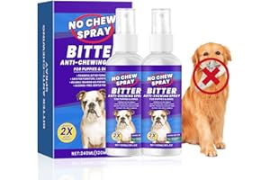 JOVIAL 2PCS Anti Chew Spray for Dogs Behaviour Training Aids, Natural Bitter Dog Deterrent Spray to Stop Chewing, Biting, Licking & Protect Furniture and Garden, Suitable for Indoor & Outdoor Use
