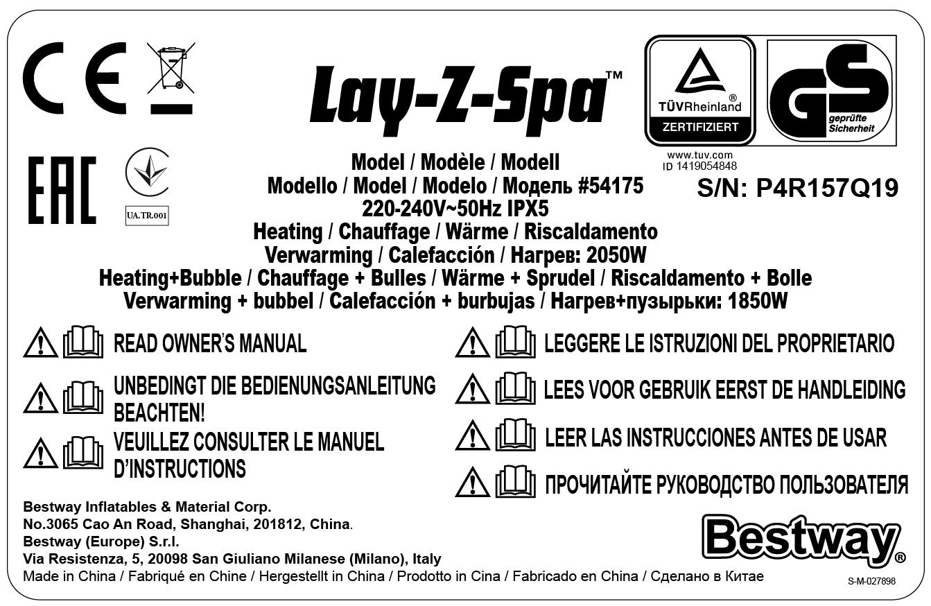 Bestway Lay-Z-Spa St. Moritz AirJet, Whirlpool rund aufblasbar mit Massagefunktion, 216x216x71 cm – Bild 7