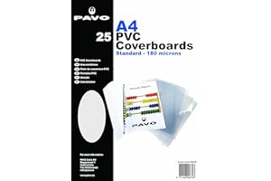 PAVO A4 180 Micron PVC Glass Cover - Clear (Pack of 25)
