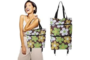 FGXY Carrello Della Spesa, Carrello Spesa Pieghevole, Carrello Pieghevole, Carrello Portaspesa Con Ruote, Portaspesa Ruote, Riutilizzabile, Rispettoso Dell'Ambiente, Pratico(Stampa caffè)