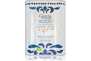 GARCÍA DE LA CRUZ 1872 GARCÍA DE LA CRUZ - Organic Extra Virgin Olive Oil, Cooking Oil, Olive Variety, Smooth Body, Origin Spain, Montes de Toledo, Packed in Tins - 3L