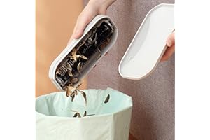 SWSDEE Handheld Crumb Sweeper, Reusable, Dust Removal Easy to Clean Multifunctional, Nutshell Soft Bristles Debris Collector for Table, Mat, Bed Sheets, Sofas, Clothes Cleaning Brush (White)