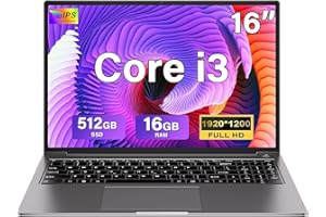 BVATE PC Portatile Gaming 16GB RAM 512GB 1TB SSD Espansione Core i3 (fino a 3,2Ghz) Notebook 16 Pollici Computer Portatile 1920 * 1200 IPS UHD Tipo C 5G WiFi con mouse & adesivi per tastiera Italiana-Grigio
