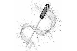 KUDLE Digitales Küchenthermometer, LCD-Küchen-Thermometer mit langer Sonde, sofortiges Ablesen, Grillthermometer für Küche, Haus, zum Kochen, Grillen, Grillen, Milch, Fleisch, Wasser (-50 °C bis +300 °C)