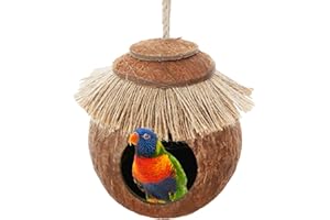 Bvizyelck Kokosnuss Vogelnest Handgewebte Vogelnest Natürliche Vogelnest Für Papageien, Wellensittiche, Sittiche Handgewebte Vogelnest Bruthöhle Papagei Haus Im Freien Hof Gartendekoration