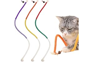 DAKLUNAR 3 pezzi giocattolo per dentizione di erba gatta 70 cm, bastoncini di erba gatta interattiva, corda dentale per gatti, giocattolo per la cura dei denti, erba gatta naturale, bastoncini per la