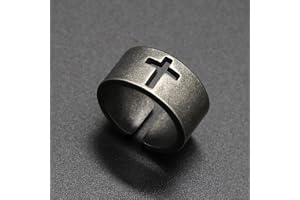 Simple Steel Color Stainless Steel Cross Ring Punk Christian Ring For Men Fashion Jewelry Best Gift For Friend