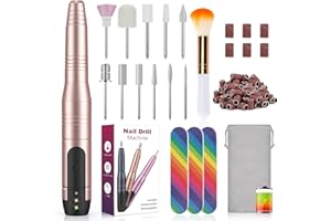 ‎HAPAW HAPAW Elektrische Nagelfräser Kabellos, 11 in 1 USB Aufladbar Profi Nagelfeile Maniküreset für Acryl-/ Gel-/ Naturnägel/Entfernen, Drehzahl Einstellbar Pediküre Maniküre Nagelknipser Set Nail Drill