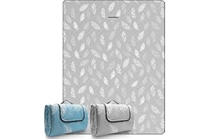 DEWUR Coperta Picnic Impermeabile Lavabile Plaid Pic Nic Telo Picnic Telo Campeggio (300 x 200 cm, Grigio)