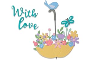 Sizzix Thinlits 665180 - Juego de troqueles (11 unidades), diseño de flores en paraguas