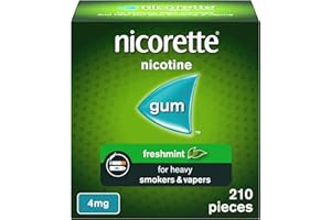 Nicorette Freshmint 4mg Gum (210 Pieces), Discreet Stop Smoking and Stop Vaping Aid to Help you Quit For Good, Tackle Cravings and Withdrawal Symptoms, Freshmint Nicotine Gum (Quit Smoking or Vaping)